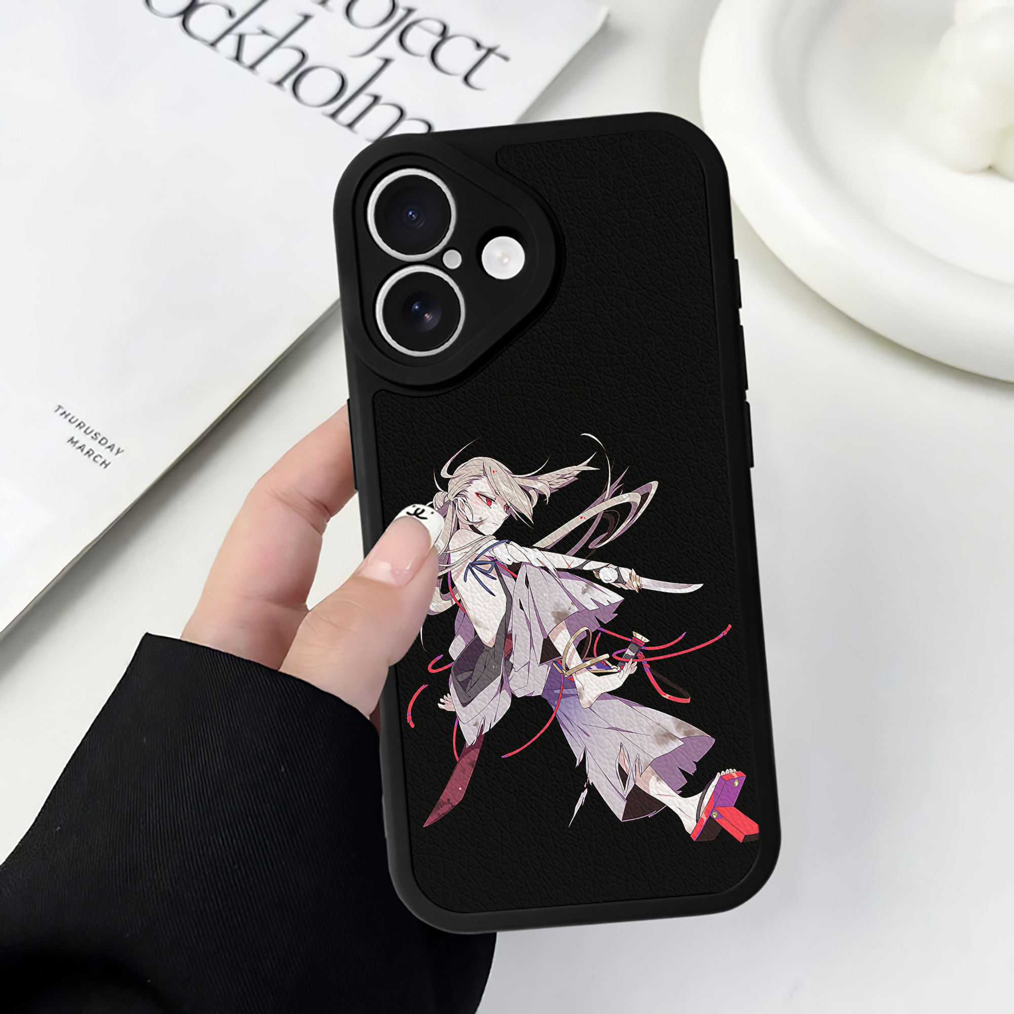 （画像用） 刀剣乱舞 Touken Ranbu 【iPhone 16シリーズ対応】シリコンスマホケース（レザー調） 材質：シリコン